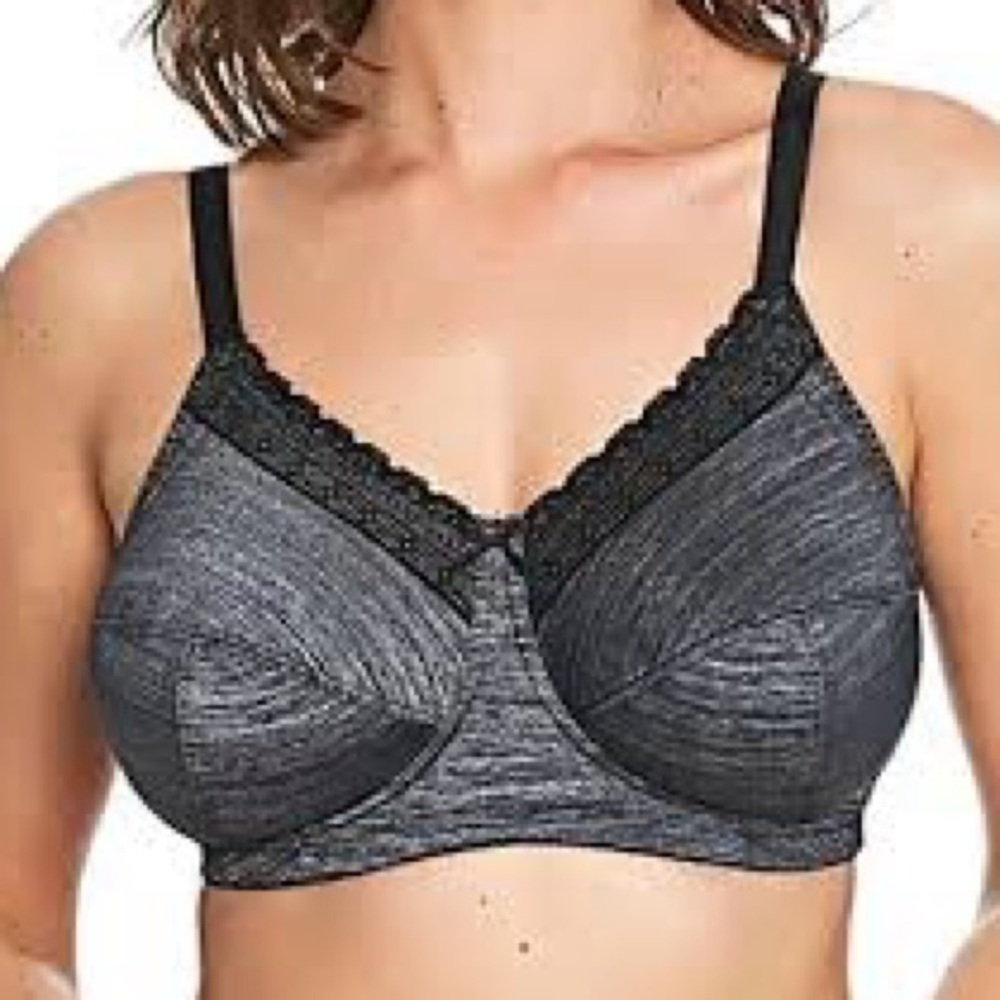 Royce Luna Gray Lace Trim Bra 36HH